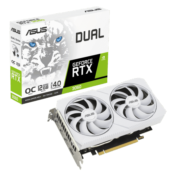 ASUS Dual GeForce RTX 3060 White OC Edition 12GB GDDR6 Gaming Graphics Card