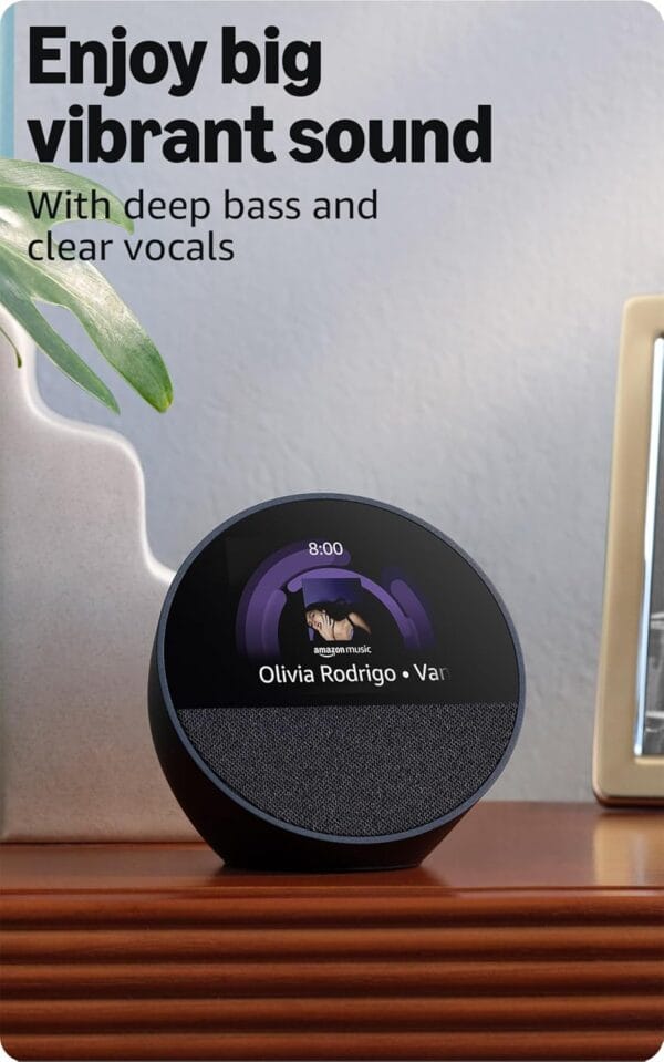 Amazon Echo Spot (newest model) Smart alarm clock with Alexa