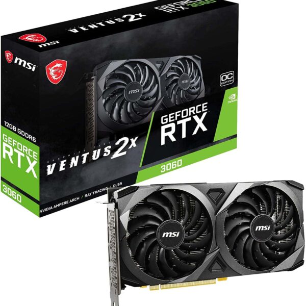MSI Gaming GeForce RTX 3060 12GB 15 Gbps GDRR6 192-Bit HDMI/DP PCIe 4 Torx Twin Fan Ampere OC Graphics Card (Ventus 2X 12G OC)