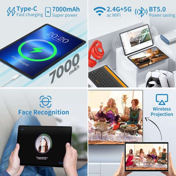 TECLAST Android 12 Tablet 10 inch, M40Plus 8GB+128GB Tablet, 1TB Expand 8 Core, 2.4G/5G WiFi