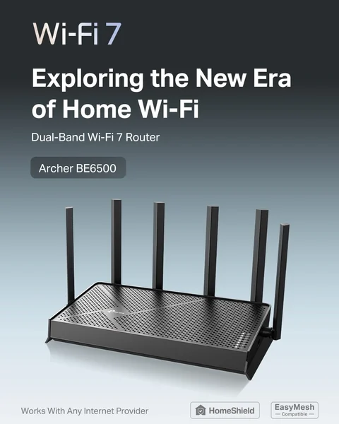 TP-Link Archer BE6500 Dual-Band Wi-Fi 7 Router