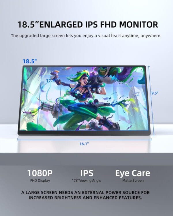 UPERFECT 18.5" 120HZ IPS display Portable Monitor